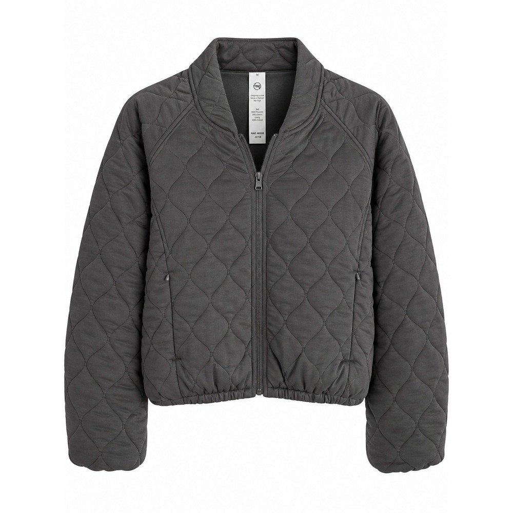 Rae Mode Charcoal Gray Quilted Zip-Up Jacket – Size Small – NWOT